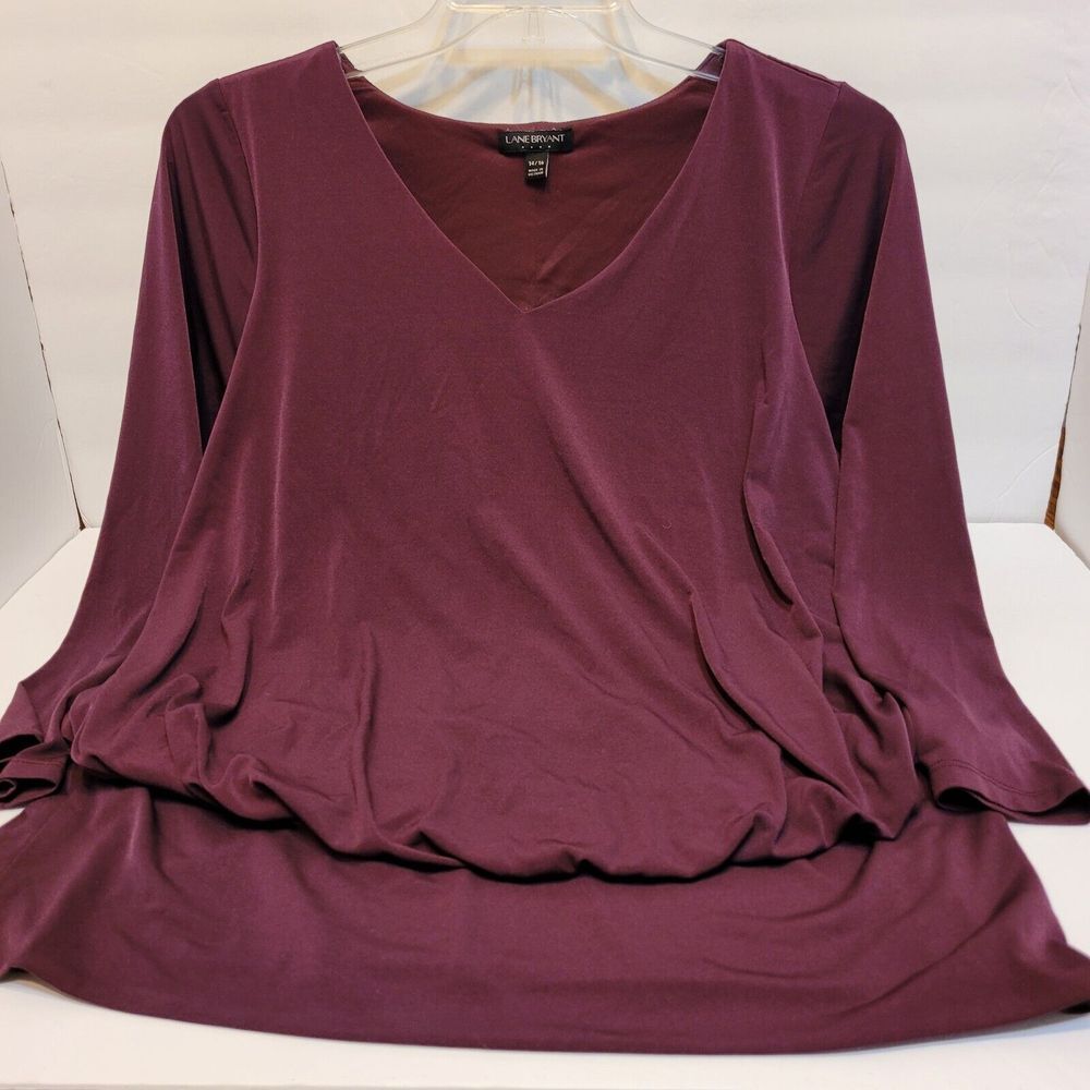 Lane Bryant, Plum Pullover‎ Top, Size 14/16